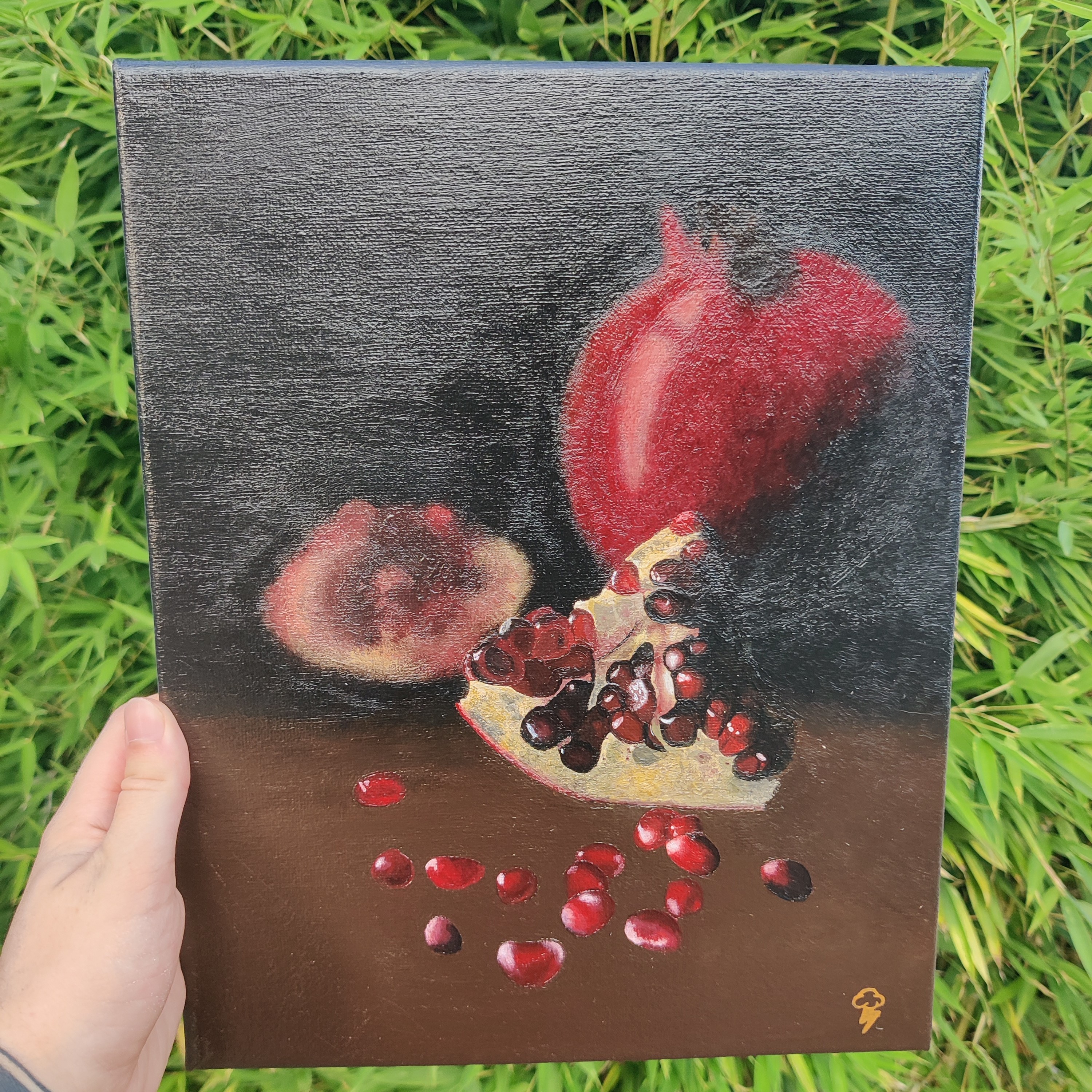Acrylgemälde von Granatäpfeln