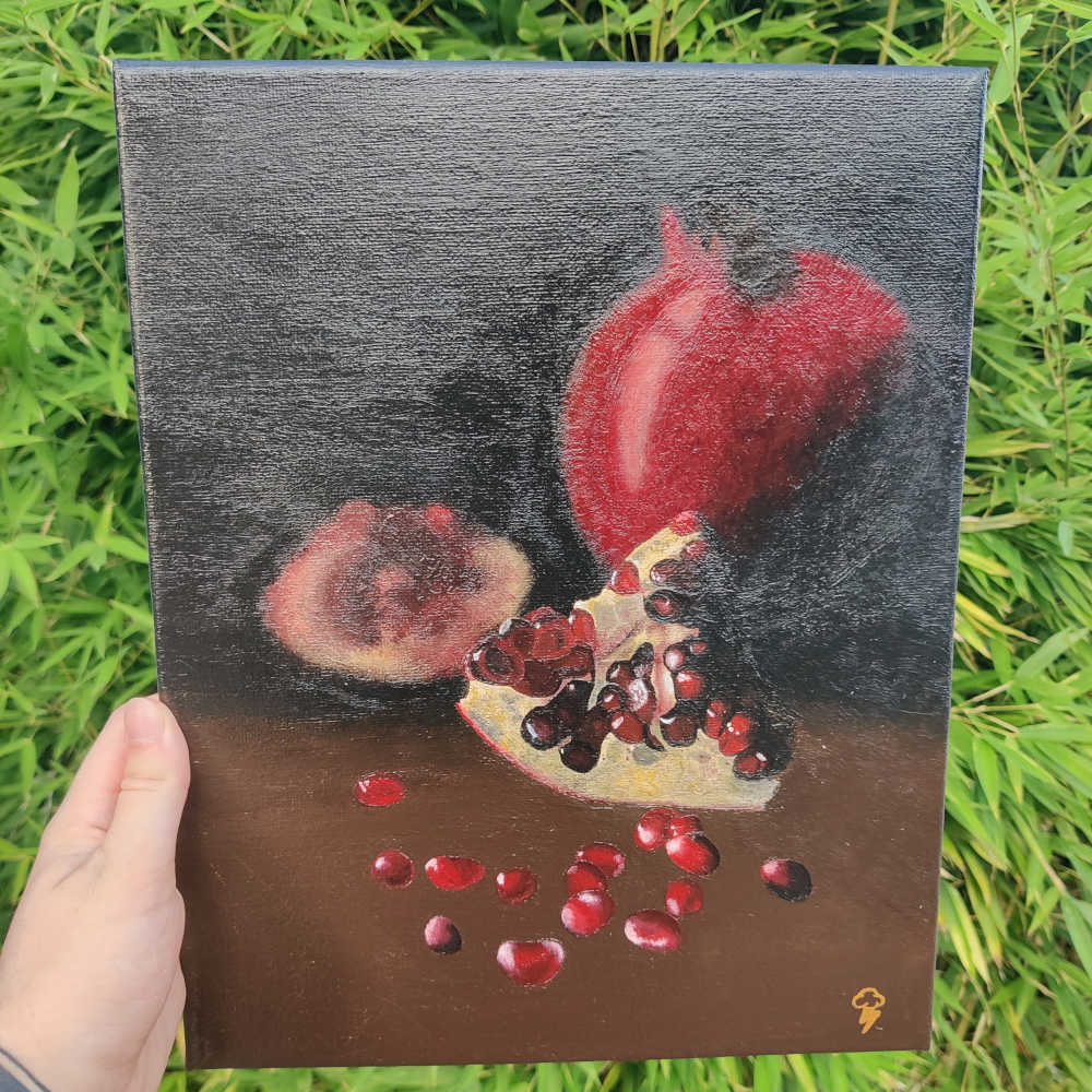 Acrylgemälde von Granatäpfeln